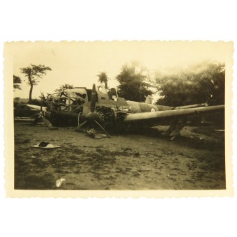 Destroyed French Potez 63.11 heavy fighter plane after forced landing. Espenlaub militaria